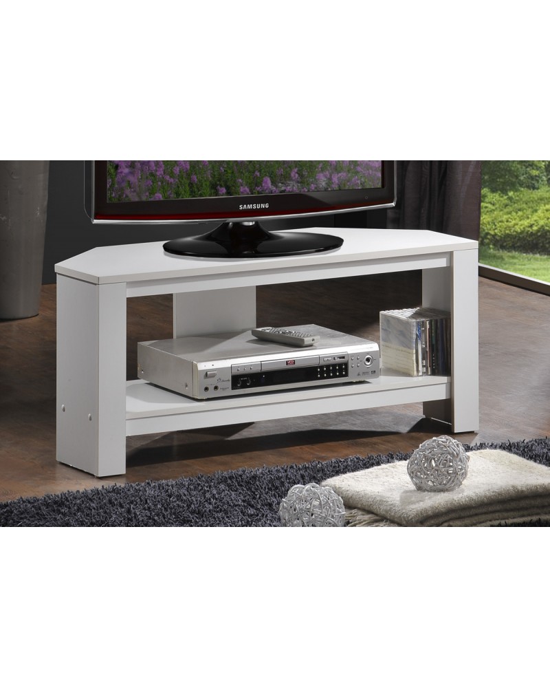 White TV Stand with Shelves