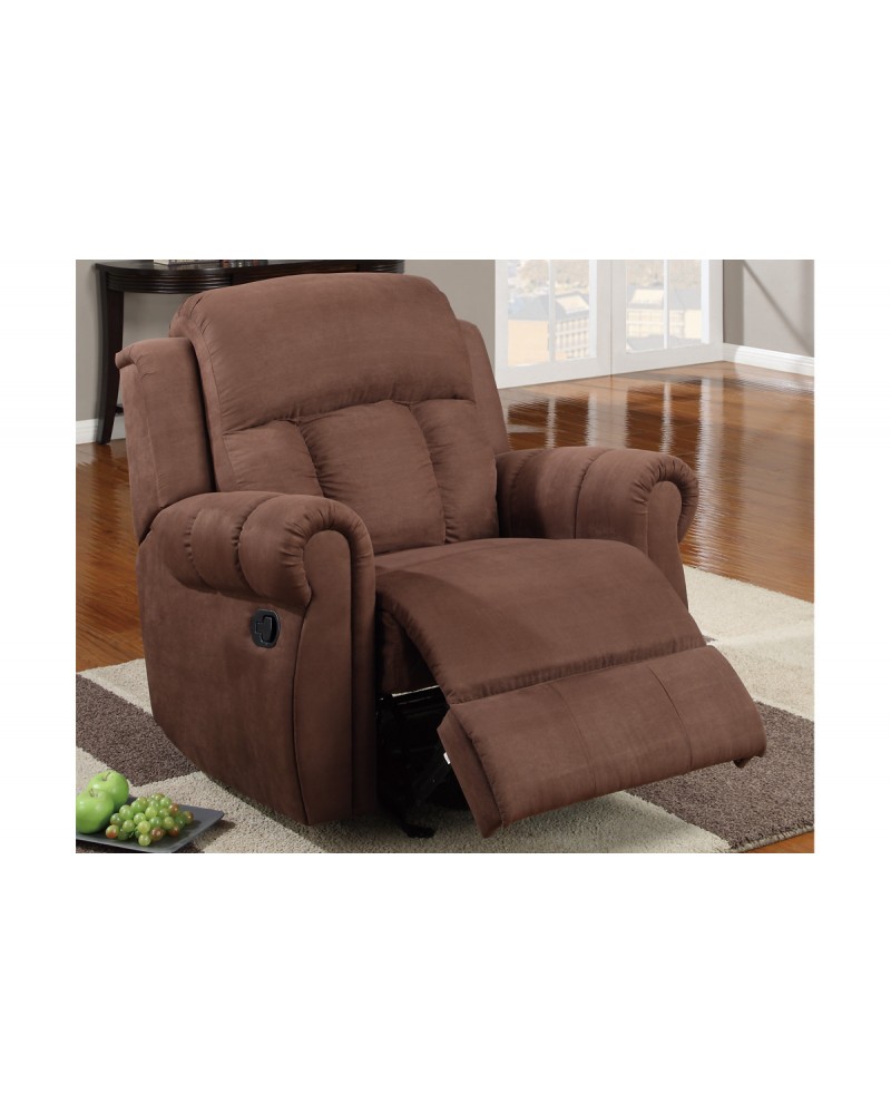 Padded Microfiber Motion Sofa, Loveseat and Recliner, Chocolate Rocker/Recliner