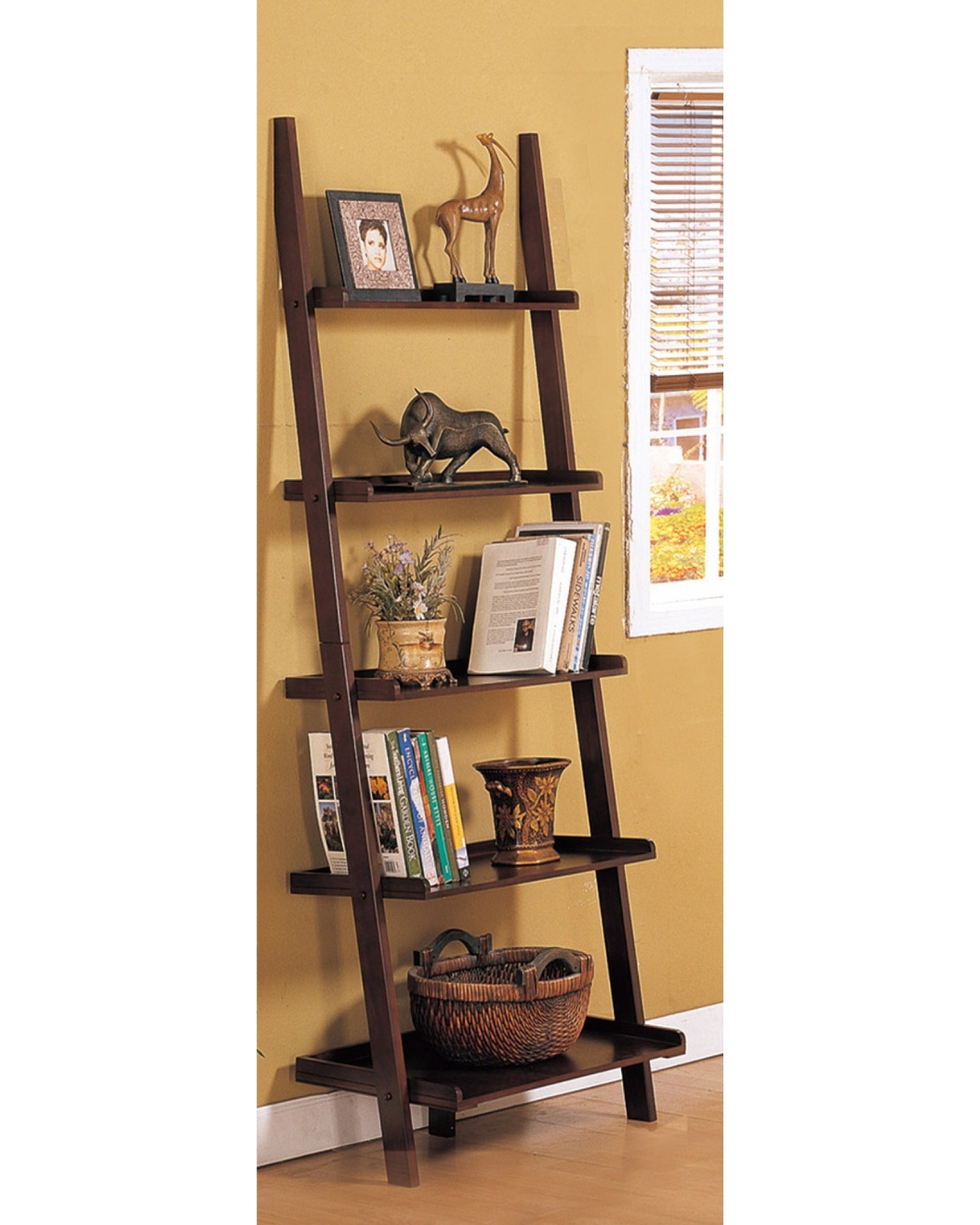 Magazine Table and Matching Wall Shelf, Walnut