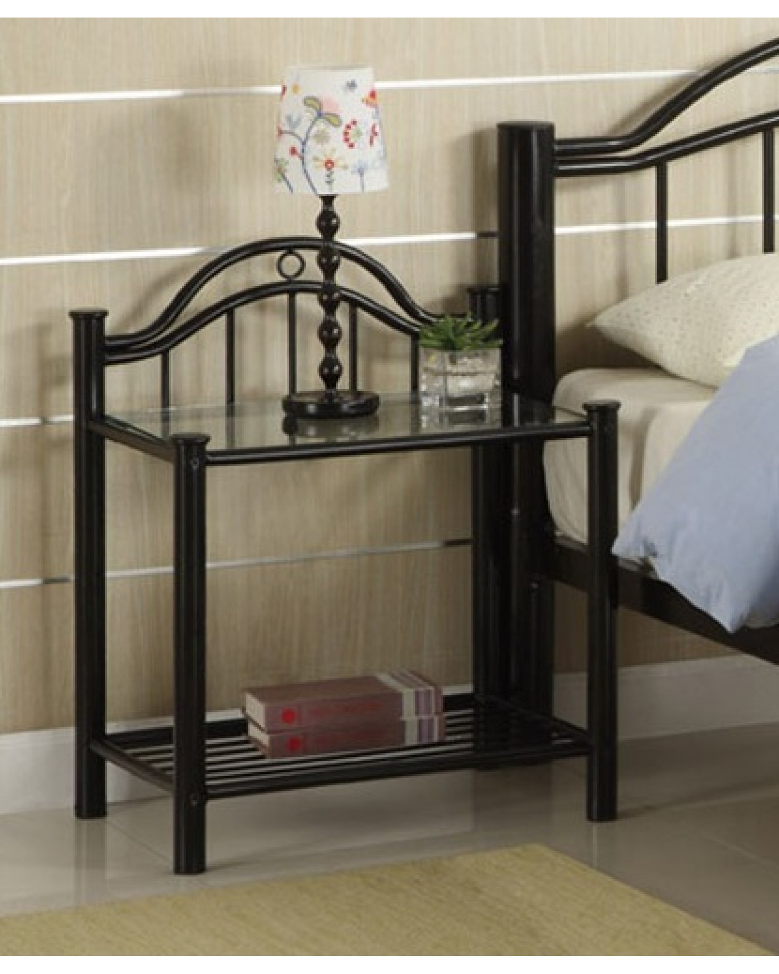Black Metal Frame Youth Bed in Twin or Full