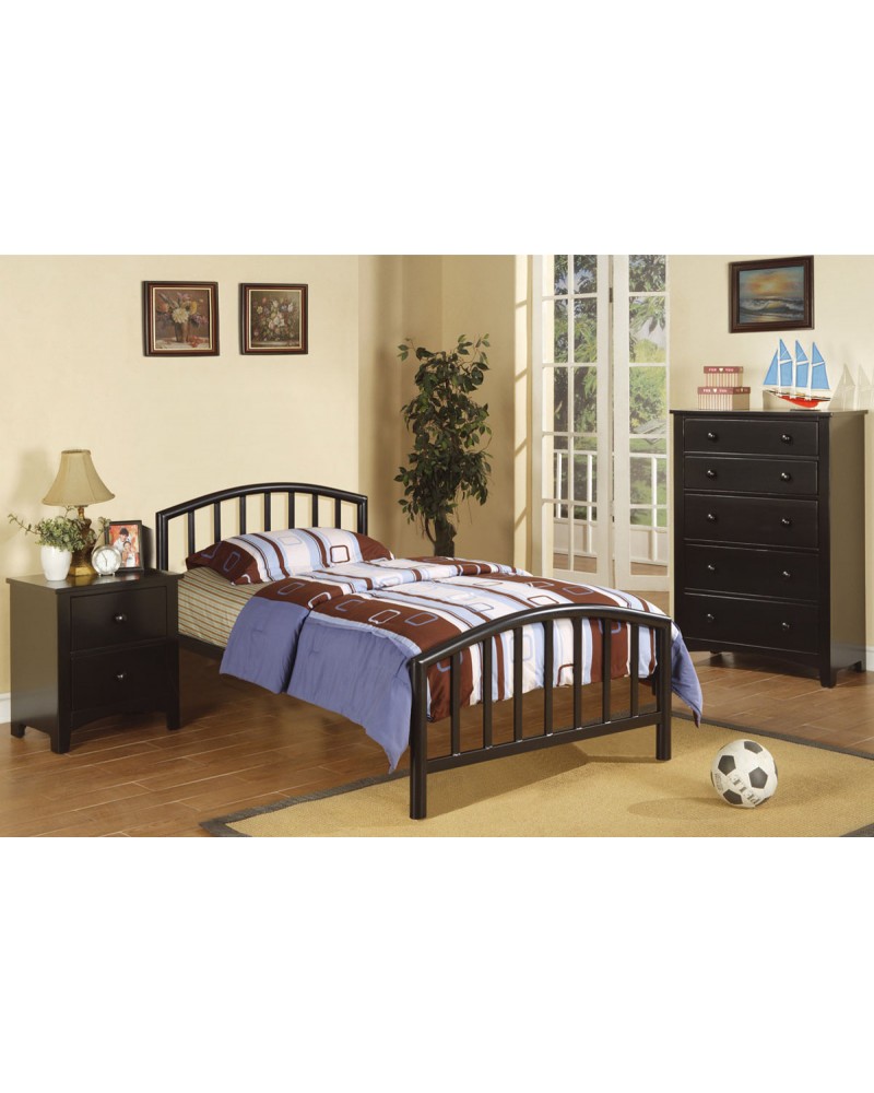 Black and Bold Youth Bedroom Set, Available in Twin and Full. Full Bed