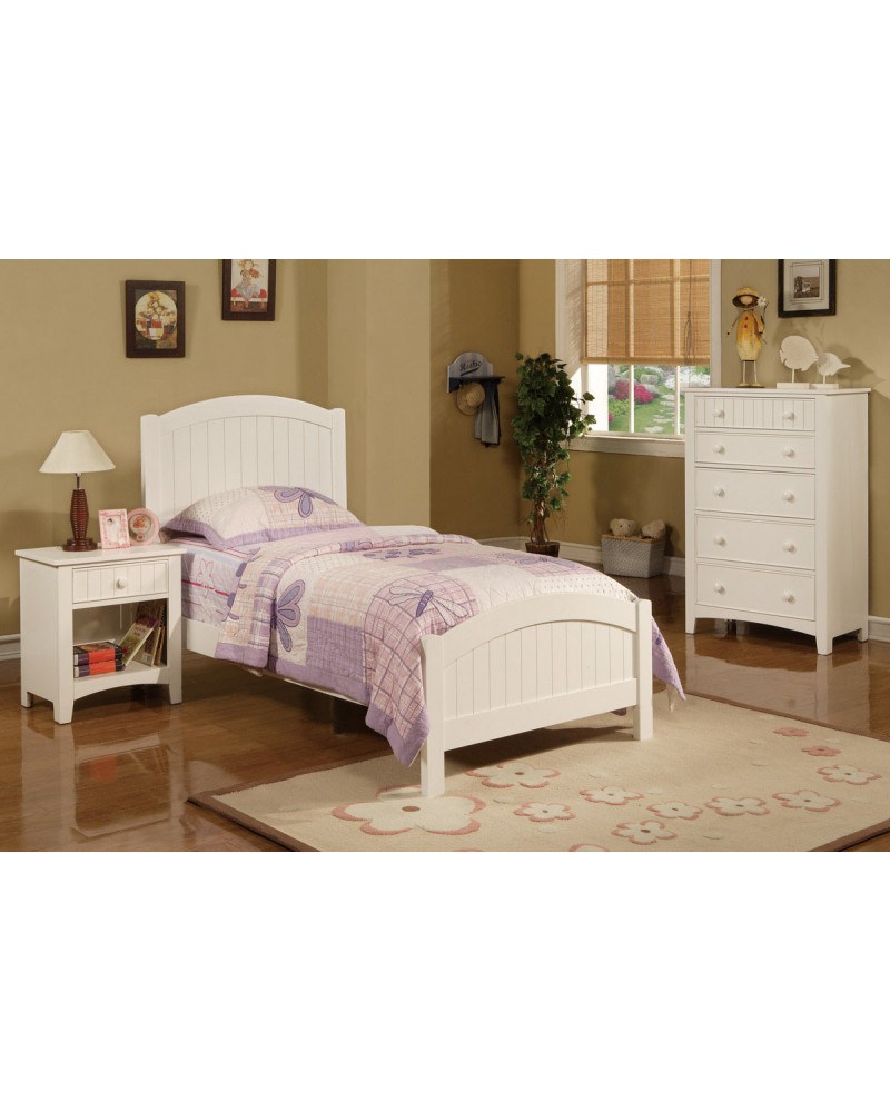 F9049 White Bedframe with Headboard