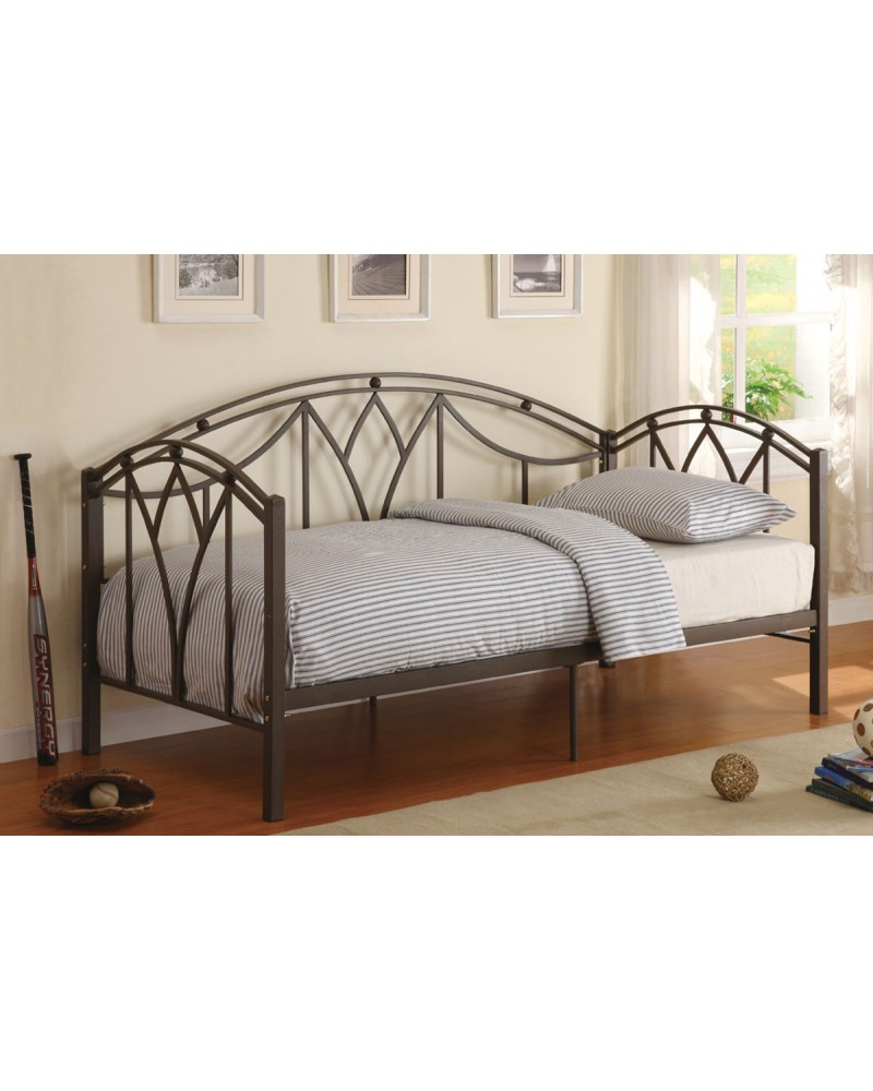 Day Bed, Matte Black Square Metal Frame