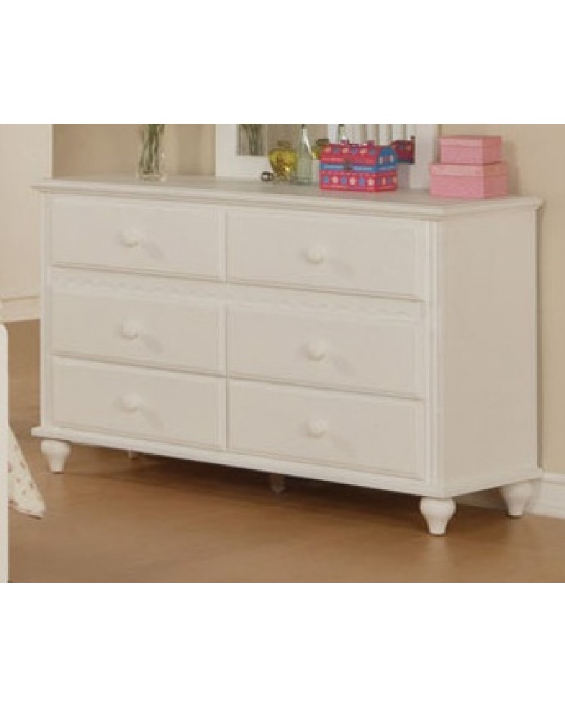 Wood Slat Youth Bedroom Set, White.  Available in Twin and Full. Dresser