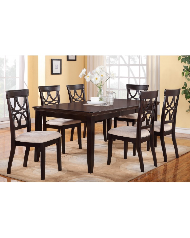 6-Piece Dining Table Set, Espresso Finish 7-Piece Dining Set, Dark Espresso