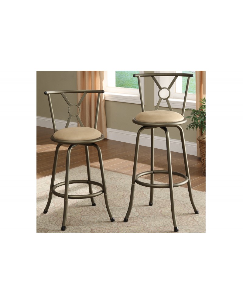 Adjustable Height Swivel Barstool - Cross Back