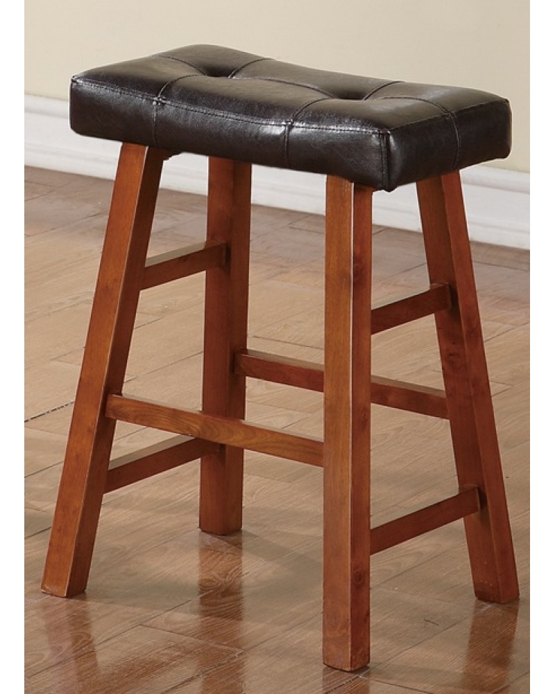 Walnut Counter Stool with Black Padded Seat 24