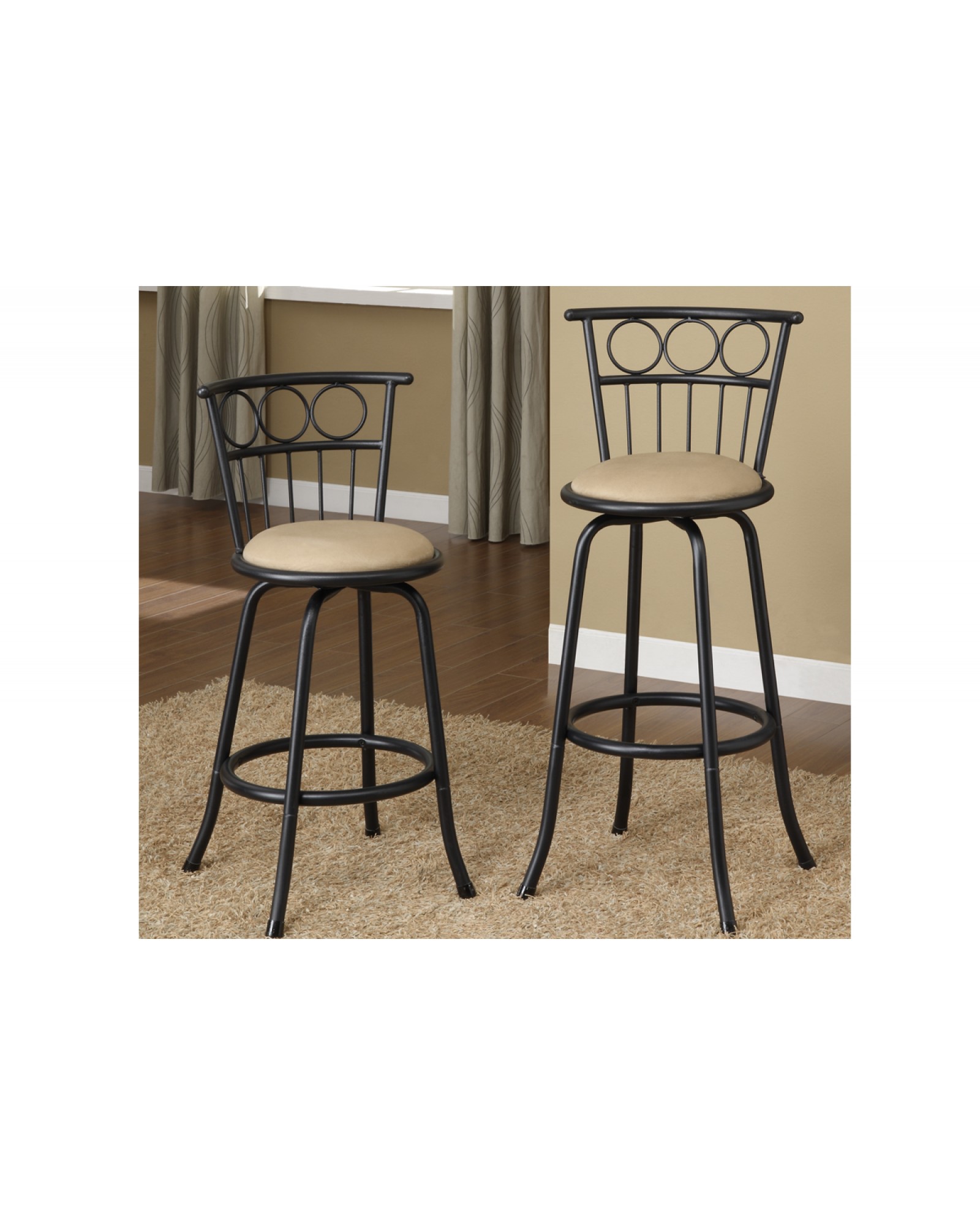 Adjustable Height Swivel Barstool - Circles and Lines