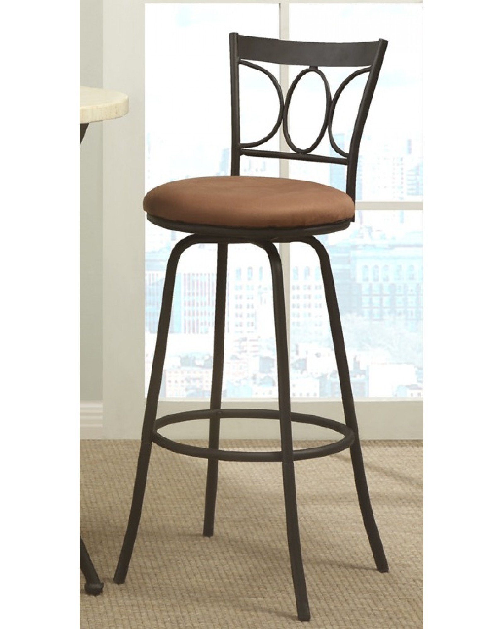 Adjustable Swivel Barstool - Oval Back