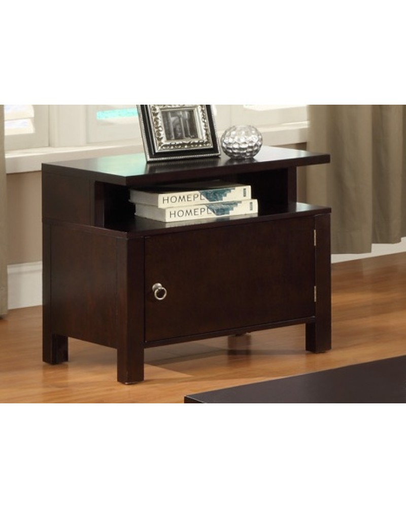 Coffee Table with Storage, Espresso End Table