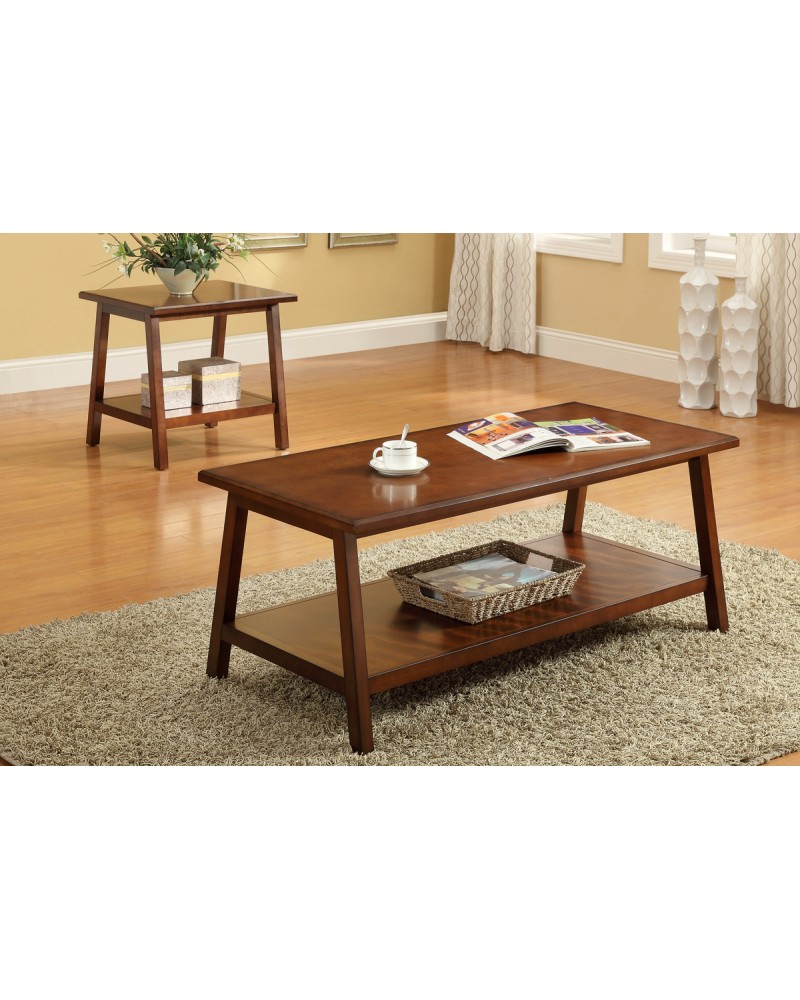 Wood Coffee Table and End Table, Cherry Finish Coffee Table