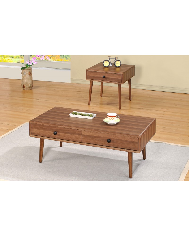 Vintage Wood Veneer Coffee Table and End Table Coffee Table