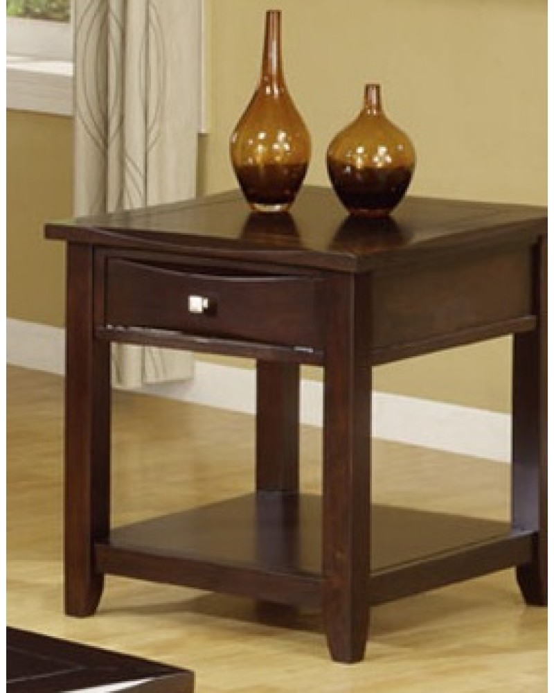 Coffee Table Set with Drawers, Espresso End Table