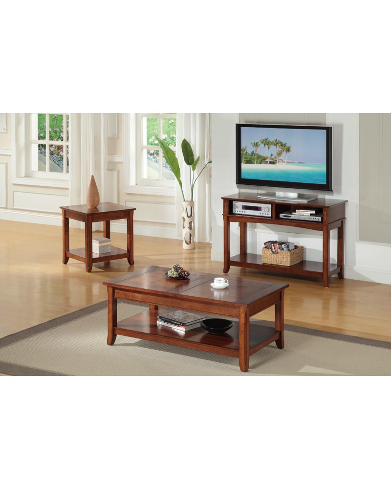 Coffee Table with Hidden Storage and Matching End Table and Console Coffee Table