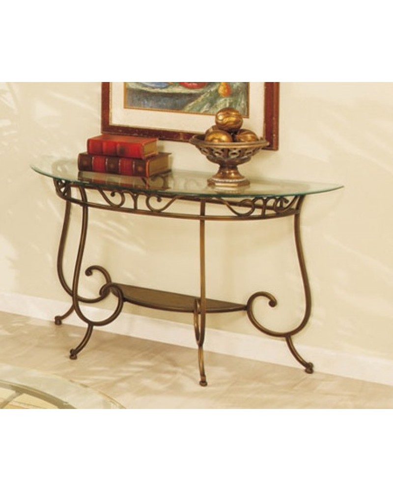 Coffee Table and Matching Console and End Table, Glass Top, Round Console Table