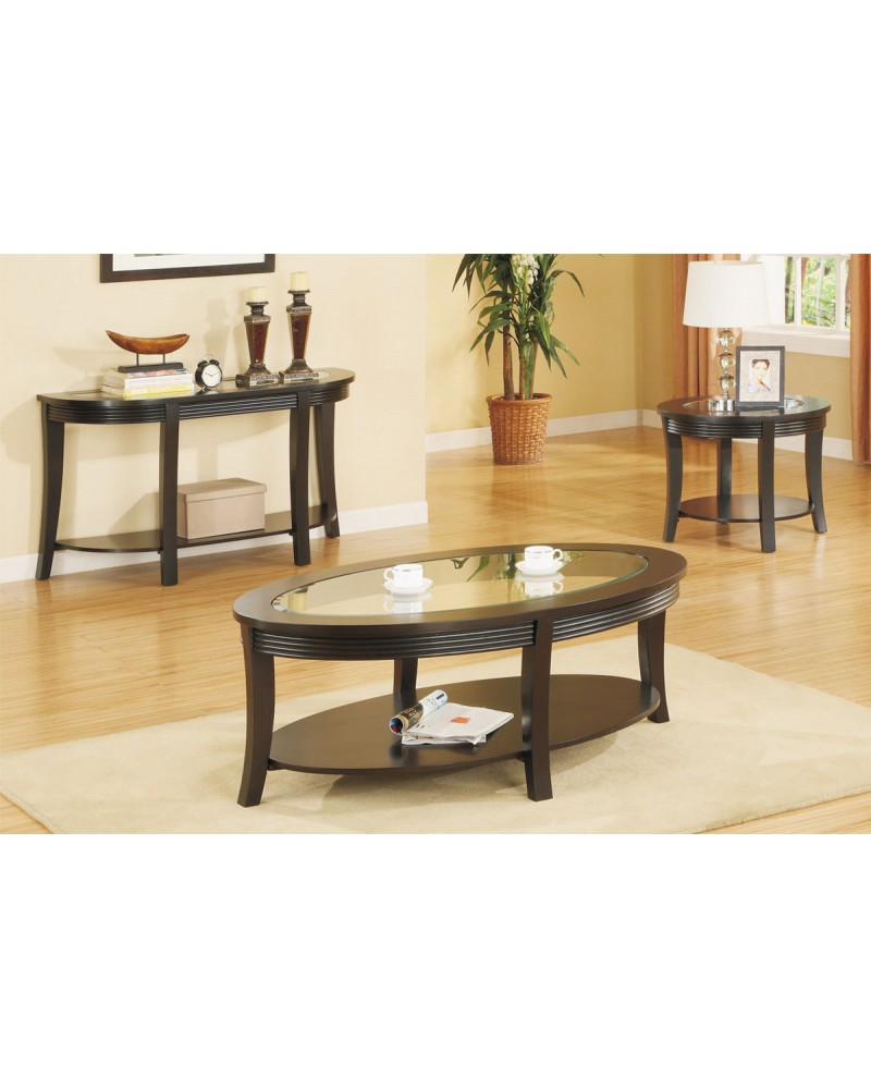 Oval Coffee Table Set, Matching Console and End Tables Coffee Table