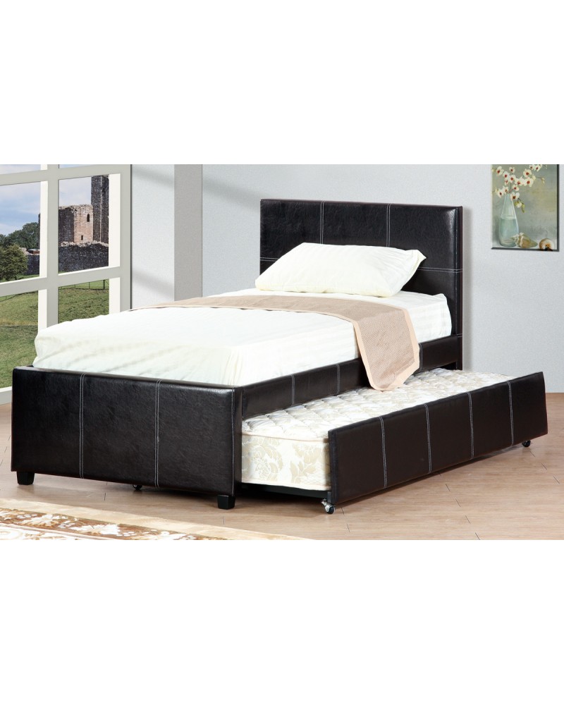 Leather Twin Bed with Trundle