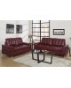 Burgundy Bonded Leather Sofa and Loveseat