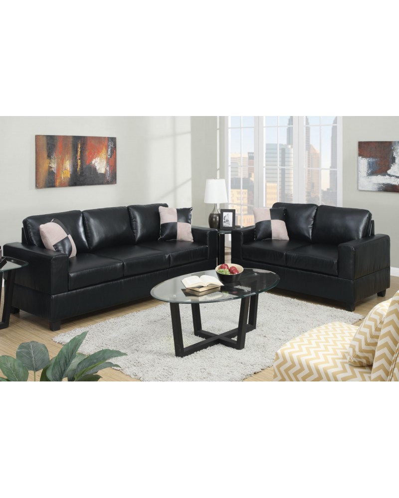 Black Sofa and Loveseat Combination