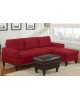 All-In-One Microfiber Sectional Sofa with Ottoman - Red