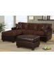 All-In-One Floral Print Sectional Sofa with Ottoman - Chocolate All-In-One Floral Print Sectional Sofa with Ottoman - Chocolate