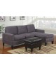 All-In-One Microfiber Sectional Sofa with Ottoman - Gray