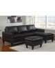 All-In-One Faux Leather Sectional Sofa with Ottoman - Espresso All-In-One Faux Leather Sectional Sofa with Ottoman - Espresso
