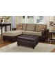 All-In-One Microfiber Plush Sectional Sofa with Ottoman - Pebble