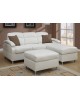All-In-One Modern Bonded Leather Sectional Sofa with Ottoman - Cream All-In-One Modern Bonded Leather Sectional Sofa with Ottoman - Cream