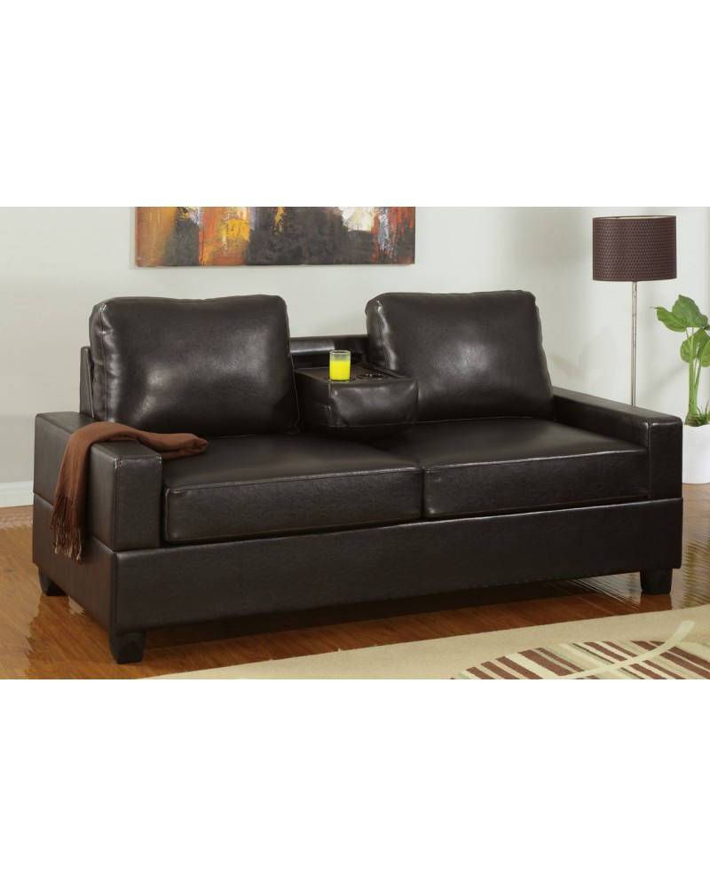 Leather Console Loveseat