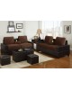 2 Tone Chocolate Loveseat and Sofa with Console