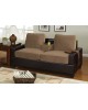 2 Tone Saddle Tan Loveseat with Console