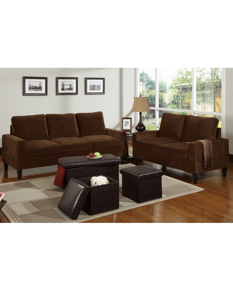 5 Piece Chocoate Microfiber Living Room Set 