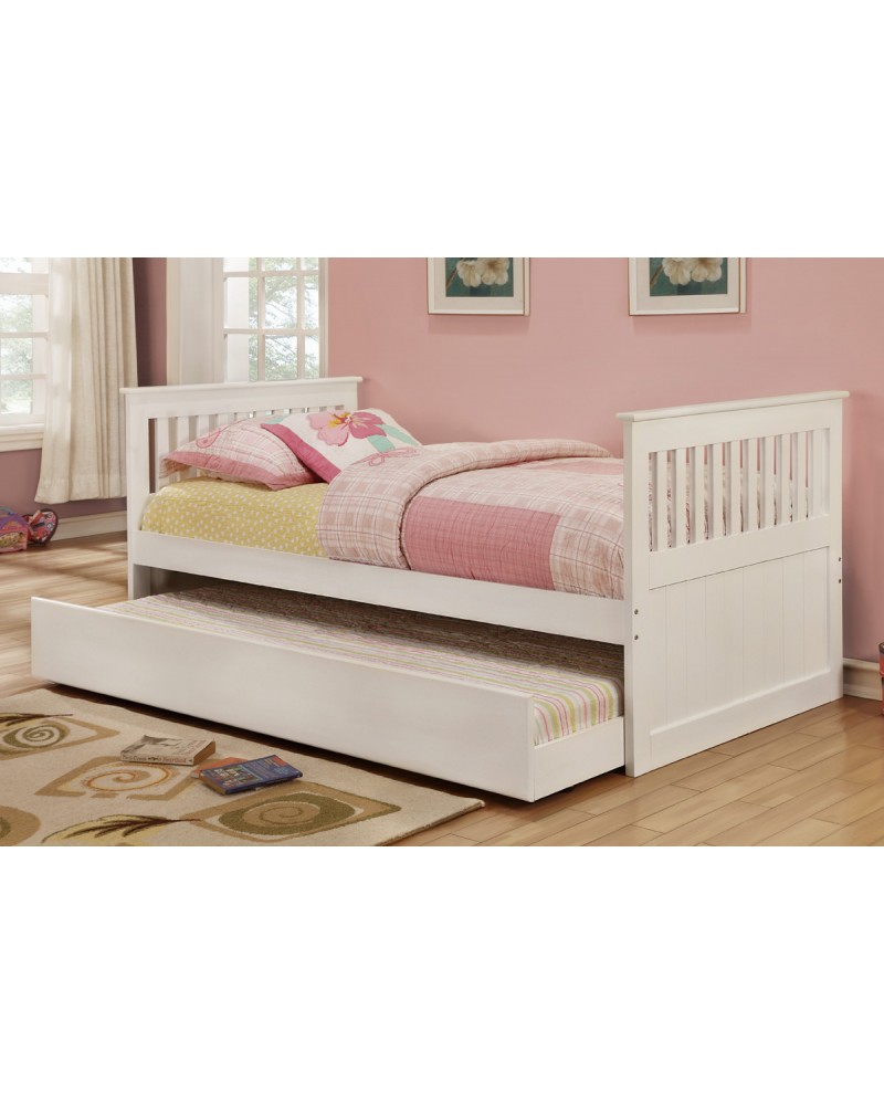 F9106 White Trundle Bed