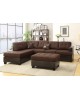 3 Pcs Two Tone Chocolate Sectional by Poundex - F7602