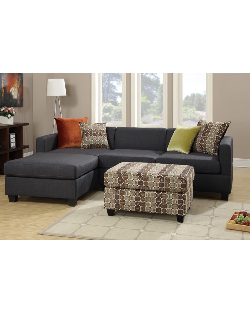 2 Pcs Slate Linen Sectional Set - F7170