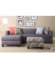 2 Pcs Charcoal Microfiber Sectional Set  - F7183