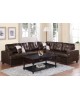 2 Pcs Espresso Leather Sectional Set - F7629