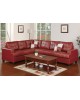 2 Pc Burgundy Faux Leather  Sectional Set  by Poundex - F7642