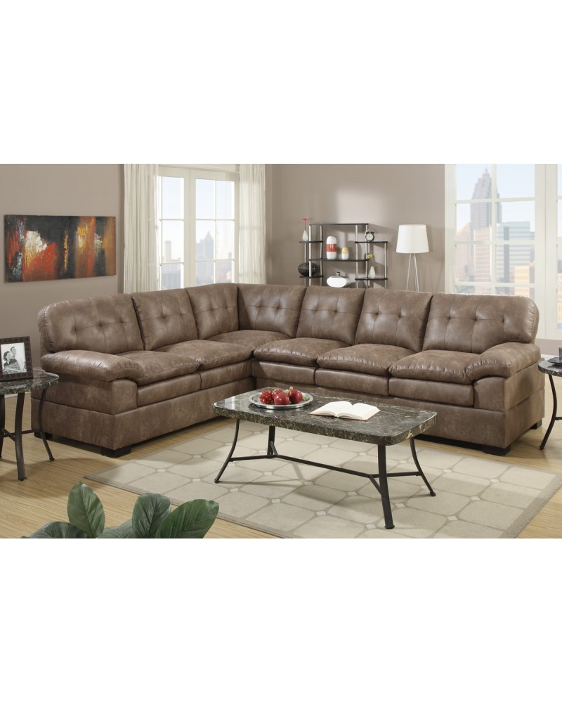 2 Piece Mocha Reversible Sectional Set - F7683