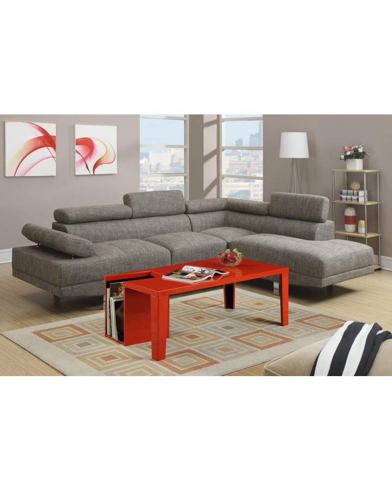 2 Piece Gray Sectional Set - F7549