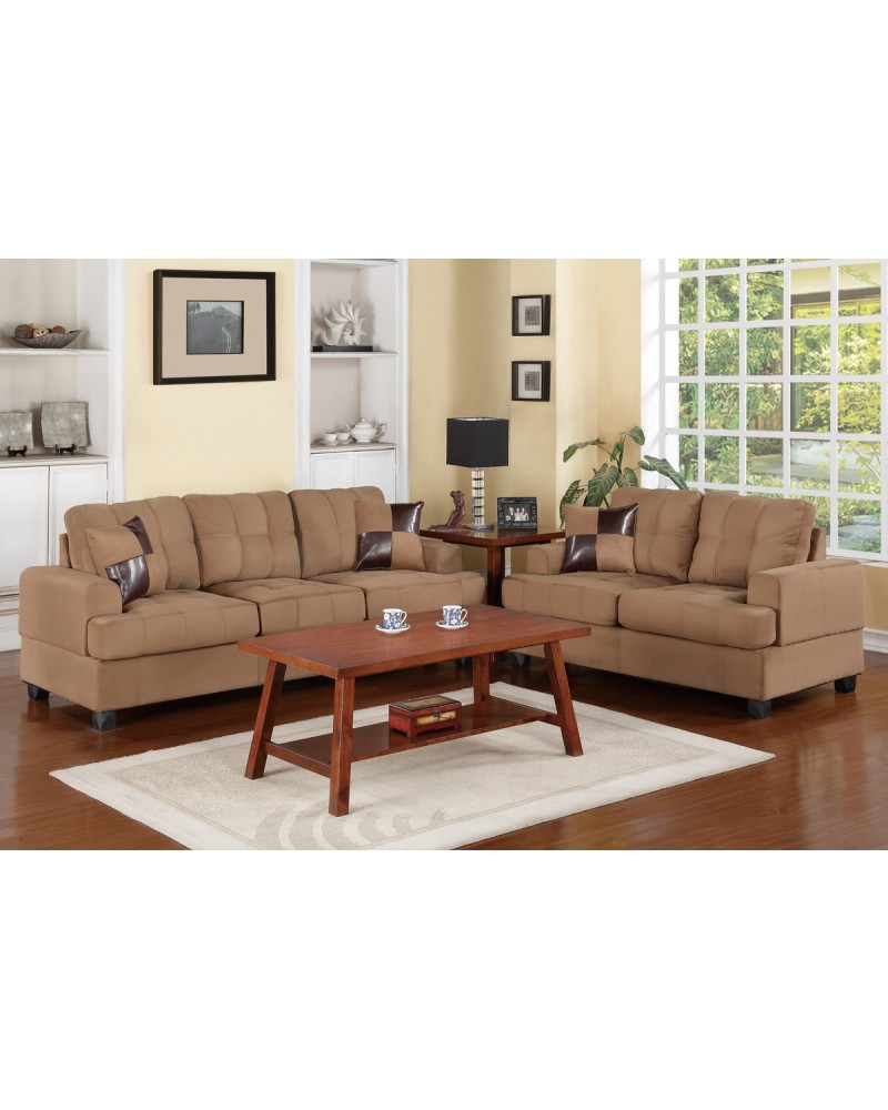 2 Piece Saddle Sectional Set by Poundex - F7576