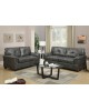 2 Piece ash grey bonded leather sectional set - F7583