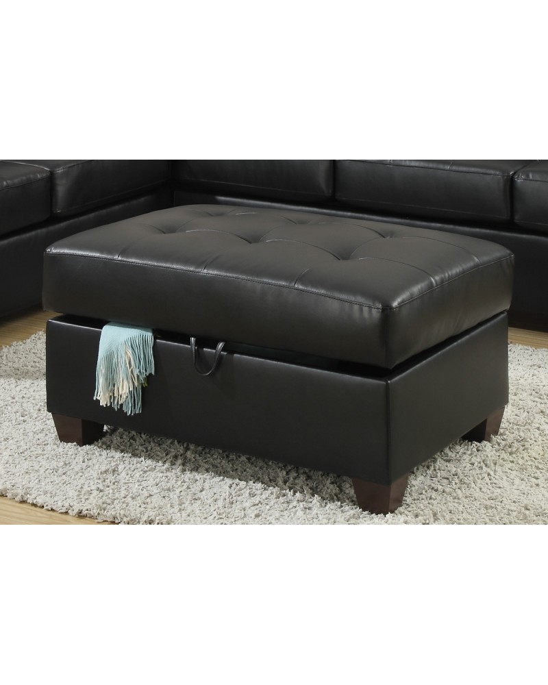 Bobkona bonded leather ottoman by Poundex - F7530