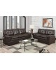 2 Piece Espresso Bonded Leather Sofa by Poundex- F7360
