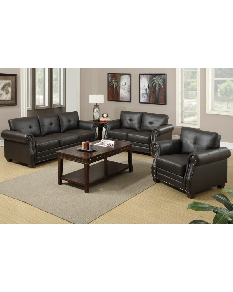 Espresso Sofa Set by Poundex - F7780