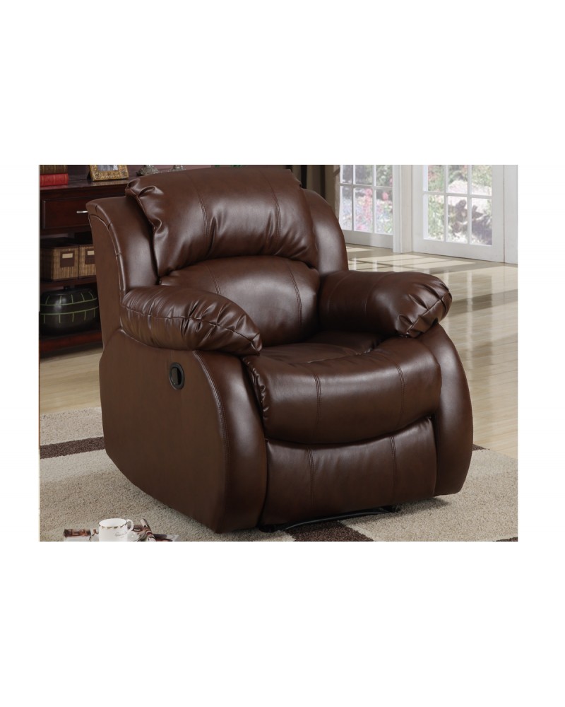 Bonded Leather Rocker Recliner by Poundex - F7733