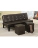 Adjustable Sofa Bed with two ottomans by Poundex - F7199