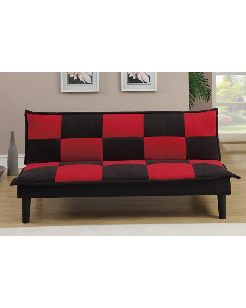 Black & Red Adjustable Sofa by Poundex- F7001