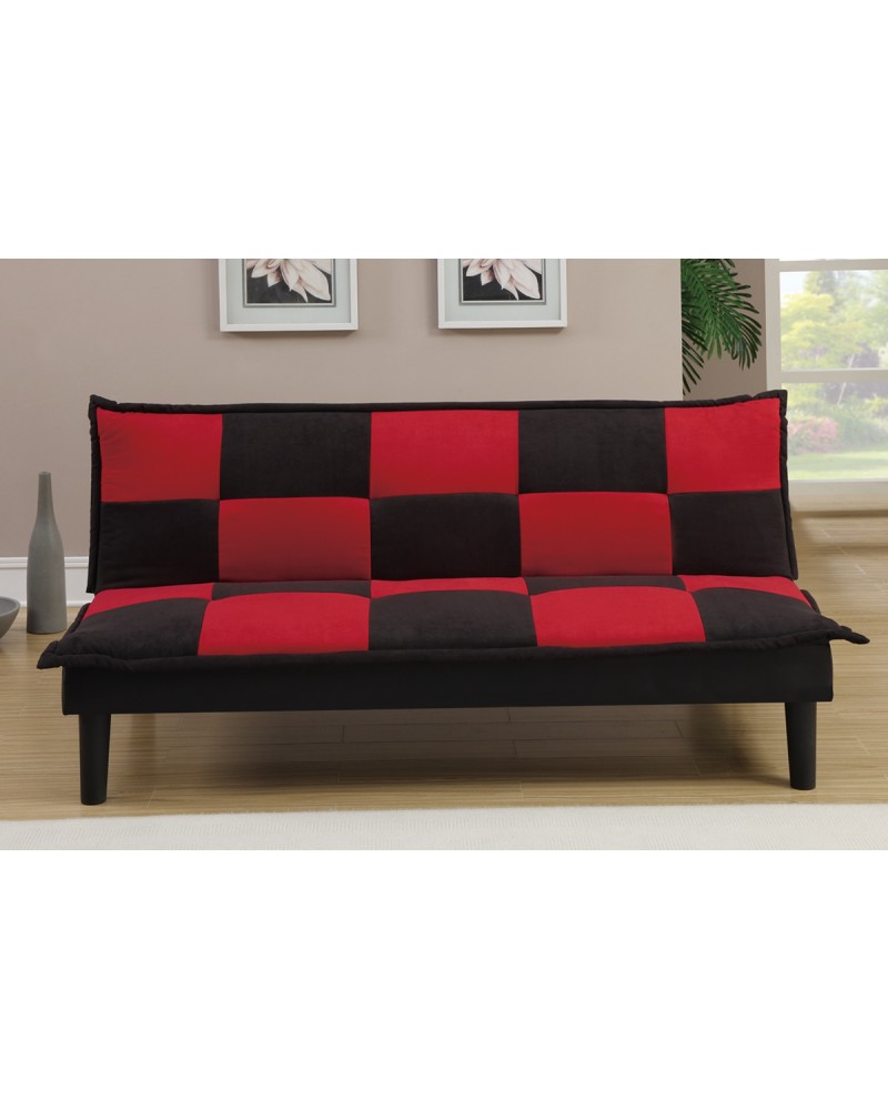 Black & Red Adjustable Sofa by Poundex- F7001